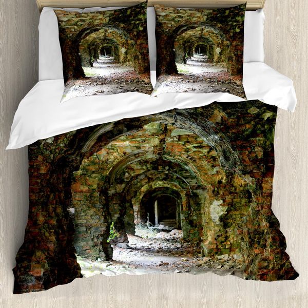 Abakuhaus Copripiumino Rustico, Tunnel Medievale, Antiacaro, Adatto A Chi Soffre Di Allergie, Con Federe, 155 Cm X 220 Cm - 80 X 80 Cm, Grigio, Rosso,-image