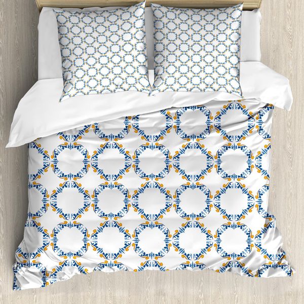 Abakuhaus Tradizionale Copripiumino, Vintage Retrò, Antiacaro, Adatto A Chi Soffre Di Allergie, Con Federe, 200 Cm X 200 Cm - 80 X 80 Cm, Blu Marigold-image