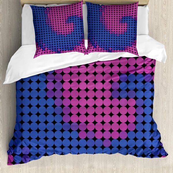Abakuhaus Copripiumino Spiers, Modern Spiral, Antiacaro, Adatto A Chi Soffre Di Allergie, Con Federe, 155 Cm X 220 Cm - 80 X 80 Cm, Rosa E Blu-image