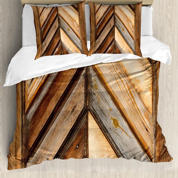 Abakuhaus Copripiumino Rustico, Grunge Natur Garten, Antiacaro, Adatto A Chi Soffre Di Allergie, Con Federe, 155 Cm X 220 Cm - 80 X 80 Cm, Marrone-image