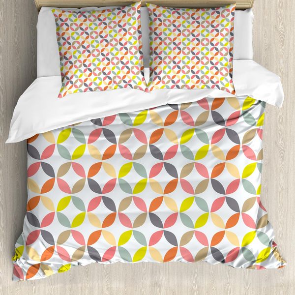 Abakuhaus Copripiumino Geometrico, Ornamento, Antiacaro, Adatto A Chi Soffre Di Allergie, Con Federe, 200 Cm X 200 Cm - 80 X 80 Cm, Multicolore-image