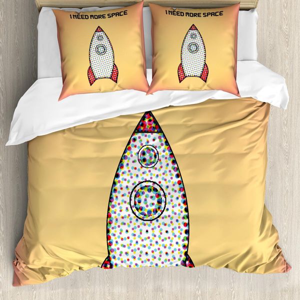 Abakuhaus Copripiumino Vintage, Parole Futuristiche, Antiacaro, Adatto A Chi Soffre Di Allergie, Con Federe, 200 Cm X 200 Cm - 80 X 80 Cm, Multicolore-image