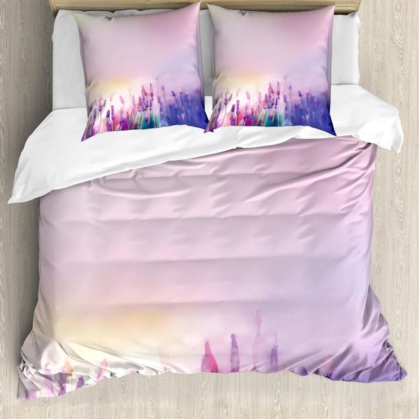 Abakuhaus Copripiumino Blume, Fiori Viola Lavanda, Antiacaro, Adatto A Chi Soffre Di Allergie, Con Federe, 200 Cm X 200 Cm - 80 X 80 Cm, Viola Lilla-image