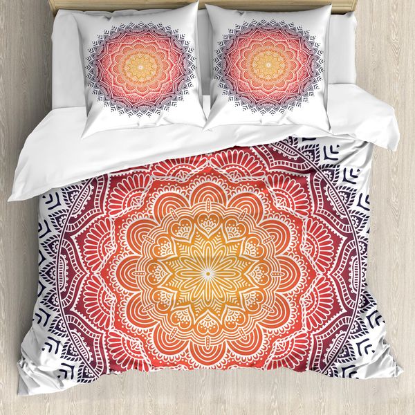Abakuhaus Copripiumino Mandala, Mandala Orient Herz, Antiacaro, Adatto A Chi Soffre Di Allergie, Con Federe, 155 Cm X 220 Cm - 80 X 80 Cm, Multicolore-image