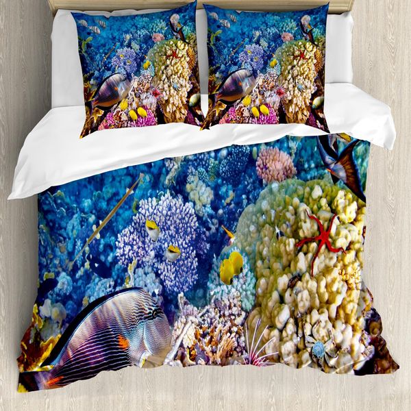 Abakuhaus Copripiumino Fisch, Ozean-Beauties, Antiacaro, Adatto A Chi Soffre Di Allergie, Con Federe, 200 Cm X 200 Cm - 80 X 80 Cm, Multicolore-image