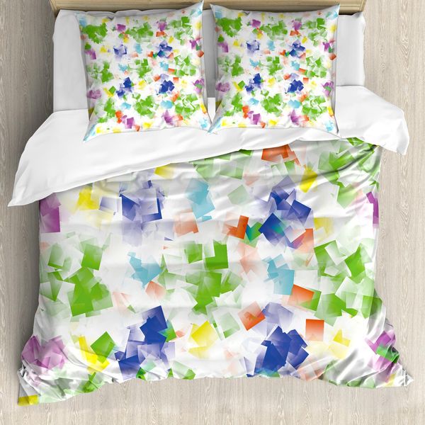 Abakuhaus Copripiumino Moderno, Motivo Vivace, Antiacaro, Adatto A Chi Soffre Di Allergie, Con Federe, 155 Cm X 220 Cm - 80 X 80 Cm, Multicolore-image