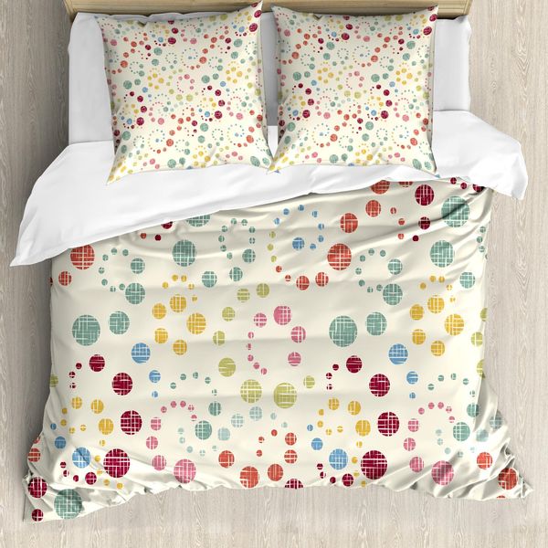 Abakuhaus Copripiumino Moderno, Arte Retrò Colorata, Antiacaro, Adatto A Chi Soffre Di Allergie, Con Federe, 155 Cm X 220 Cm - 80 X 80 Cm, Multicolore-image