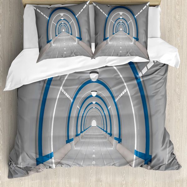 Abakuhaus Copripiumino Space, Galaxy Space Travel, Antiacaro, Adatto A Chi Soffre Di Allergie, Con Federe, 155 Cm X 220 Cm - 80 X 80 Cm, Grigio Blu-image