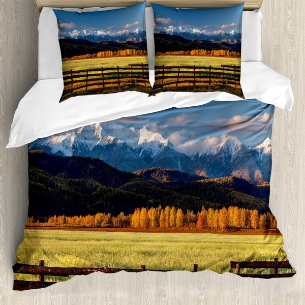 Abakuhaus Set Copripiumino Per Letti Matrimoniali, Bosco Naturale, Antiacaro, Adatto A Chi Soffre Di Allergie, Con Federe, Multicolore-image