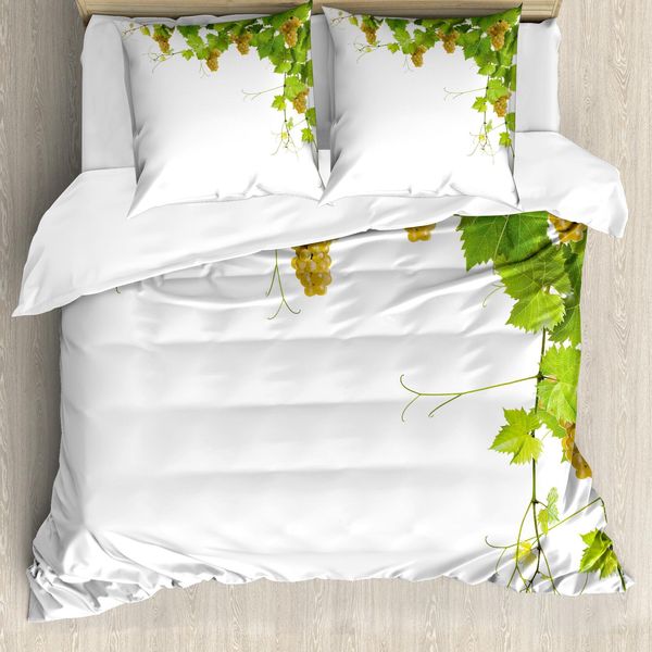 Abakuhaus Copripiumino Weinberg, Farmer Berry Wineyard, Antiacaro, Adatto A Chi Soffre Di Allergie, Con Federe, 200 Cm X 200 Cm - 80 X 80 Cm, Verde Giallo-image