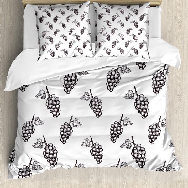 Abakuhaus Set Copripiumino Per Letti Matrimoniali, Motivi Estivi Abbozzati, Antiacaro, Adatto A Chi Soffre Di Allergie, Con Federe, Bianco Verde-image