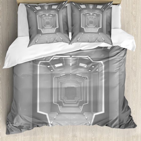 Abakuhaus Copripiumino Space, Planet Sun System, Antiacaro, Adatto A Chi Soffre Di Allergie, Con Federe, 200 Cm X 200 Cm - 80 X 80 Cm, Grigio-image