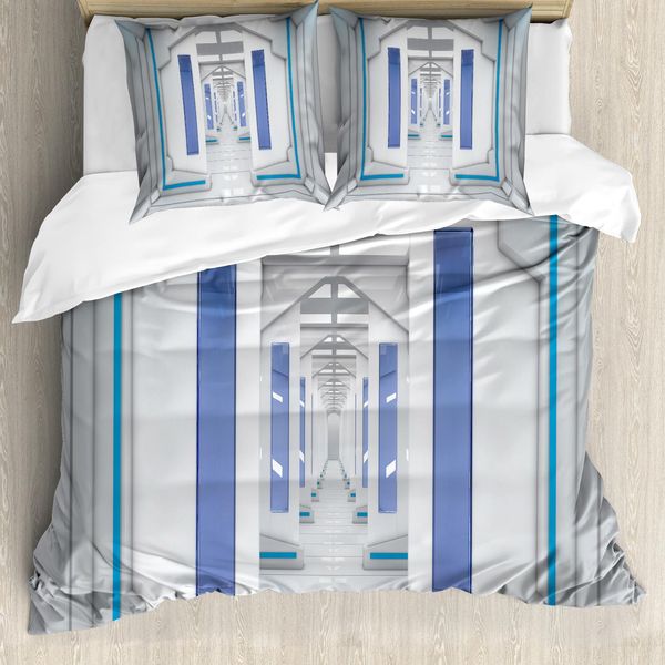 Abakuhaus Copripiumino Space, Sistema Solare Via Lattea, Antiacaro Adatto A Chi Soffre Di Allergie Con Federe, 155 Cm X 220 Cm - 80 X 80 Cm, Blu Bianco-image