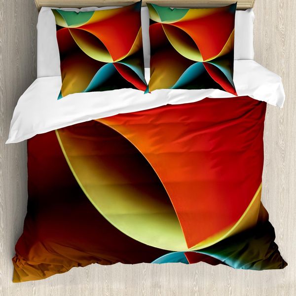 Abakuhaus Set Copripiumino Astratto Per Letti Matrimoniali, Stampa Grafica, Antiacaro, Adatto A Chi Soffre Di Allergie, Con Federe, Cielo Blu Nero-image