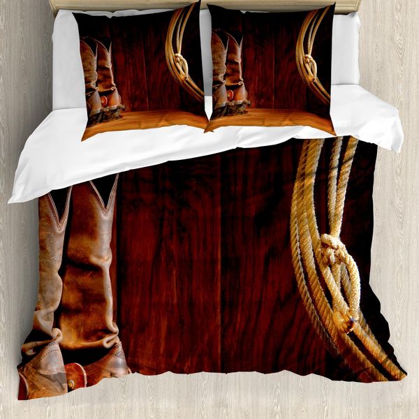 Abakuhaus Copripiumino Western, Cowboy Wilder Sport, Antiacaro, Adatto A Chi Soffre Di Allergie, Con Federe, 155 Cm X 220 Cm - 80 X 80 Cm, Marrone Umbra-image