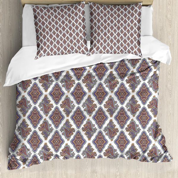Abakuhaus Copripiumino Paisley, Motivo Floreale Ornamentale, Antiacaro, Adatto A Chi Soffre Di Allergie, Con Federe, 155 Cm X 220 Cm - 80 X 80 Cm, Multicolore-image