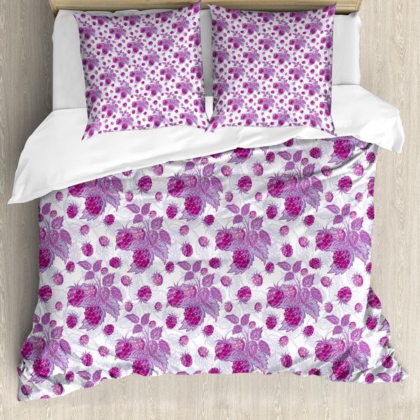 Abakuhaus Copripiumino Mauve, Vivid Rasberries Ast, Antiacaro, Adatto A Chi Soffre Di Allergie, Con Federe, 200 Cm X 200 Cm - 80 X 80 Cm, Viola E Lilla-image