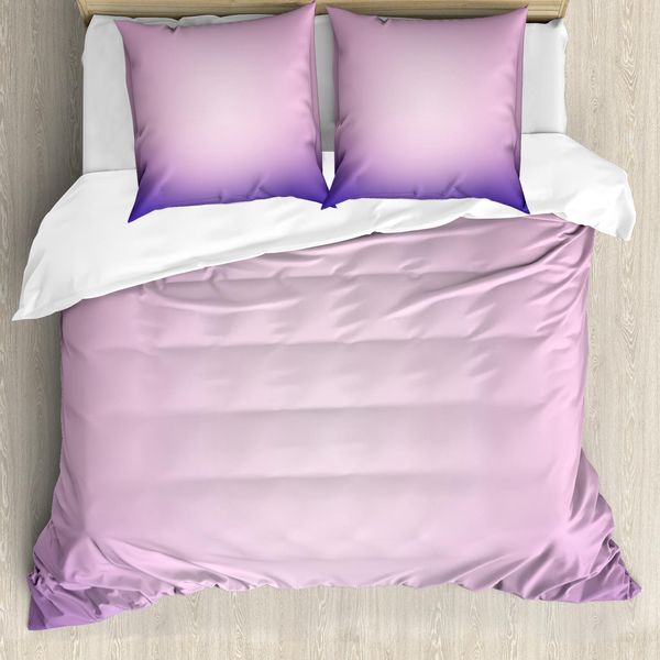 Abakuhaus Copripiumino Lavanda, Rosa E Viola Sfumato, Antiacaro, Adatto A Chi Soffre Di Allergie, Con Federe, 200 Cm X 200 Cm - 80 X 80 Cm, Rosa Pallido Lilla-image