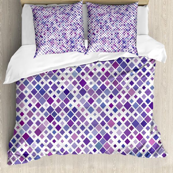 Abakuhaus Copripiumino Lavanda, Viola Retrò, Antiacaro, Adatto A Chi Soffre Di Allergie, Con Federe, 155 Cm X 220 Cm - 80 X 80 Cm, Viola, Lilla, Bianco-image
