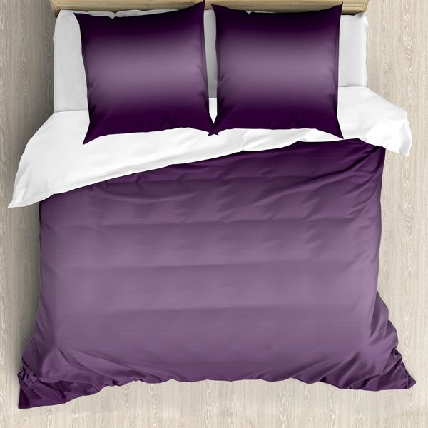 Abakuhaus Copripiumino Ombre, Hollywood Moderno, Antiacaro, Adatto A Chi Soffre Di Allergie, Con Federe, 155 Cm X 220 Cm - 80 X 80 Cm, Viola-image