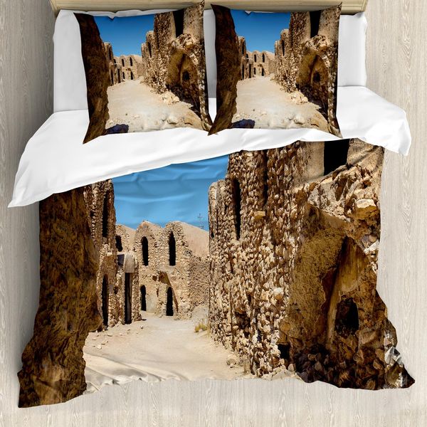 Abakuhaus Galaxis Copripiumino, Set Tunisino Abbandonato, Antiacaro Adatto A Chi Soffre Di Allergie Con Federe, 155 Cm X 220 Cm - 80 X 80 Cm, Marrone Blu-image