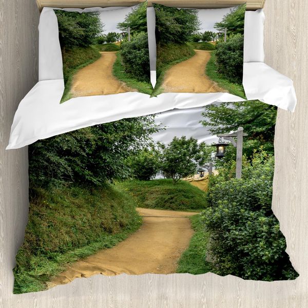 Abakuhaus Copripiumino Hobbit, Sentiero Degli Elfi Nella Foresta, Antiacaro, Adatto A Chi Soffre Di Allergie, Con Federe, 155 Cm X 220 Cm - 80 X 80 Cm, Verde Marrone-image