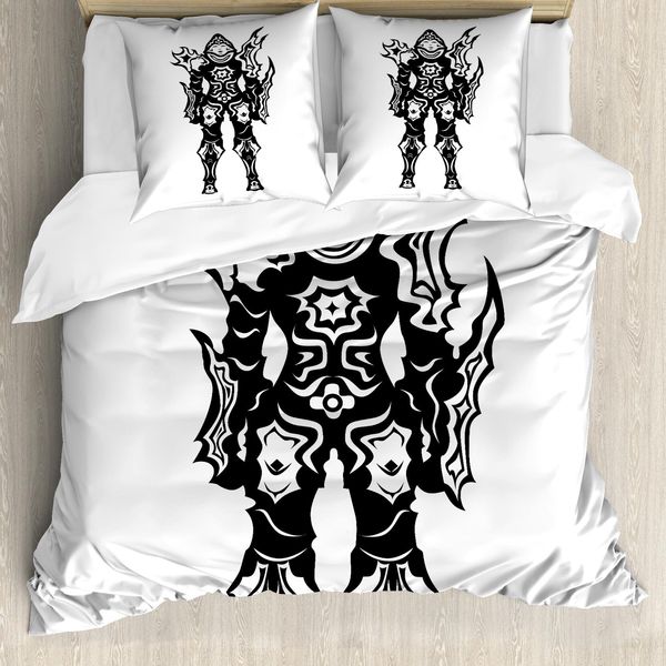 Abakuhaus Copripiumino Videogiochi, Silhouette, Antiacaro Adatto A Chi Soffre Di Allergie Con Federe, 155 Cm X 220 Cm - 80 X 80 Cm, Multicolore-image