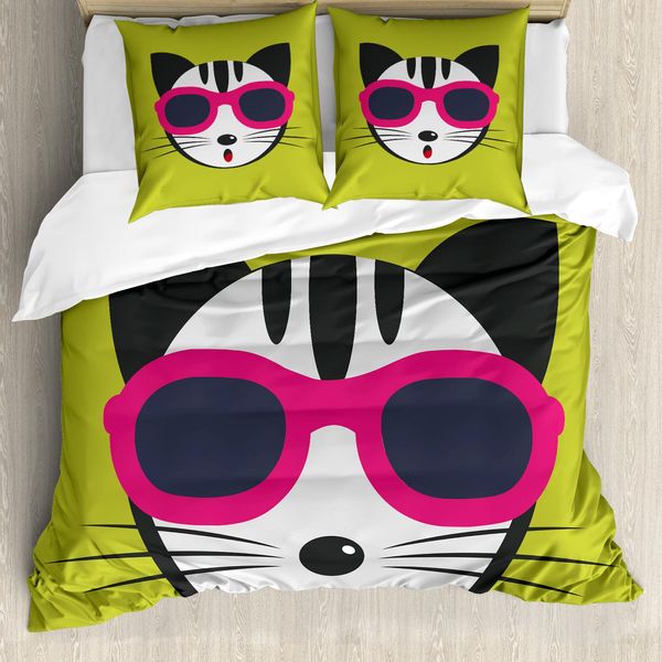 Abakuhaus Copripiumino Per Animali Domestici, Boho Kitten, Antiacaro, Adatto A Chi Soffre Di Allergie, Con Federe, 200 Cm X 200 Cm - 80 X 80 Cm, Multicolore-image