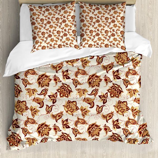 Abakuhaus Set Copripiumino Paisley Per Letti Matrimoniali, Motivo Etnico Asiatico, Antiacaro, Adatto A Chi Soffre Di Allergie, Con Federe, Sfumato-image