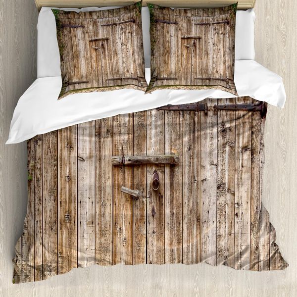 Abakuhaus Set Copripiumino Vintage Per Letti Matrimoniali, Porta In Rovere Antico, Antiacaro, Adatto A Chi Soffre Di Allergie, Con Federe, Tortilla-image