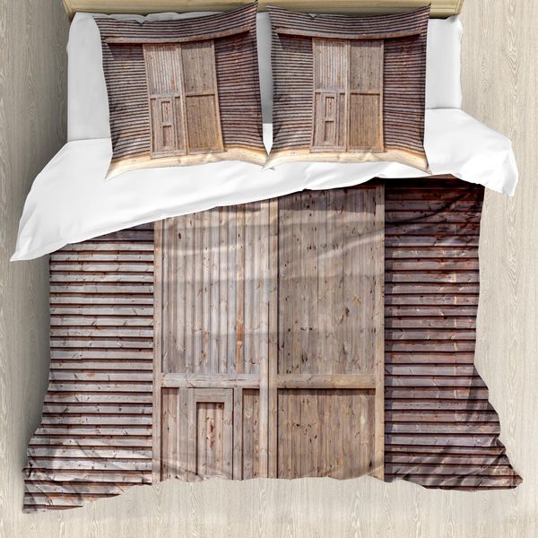 Abakuhaus Copripiumino Industriale, Legno Antico, Antiacaro, Adatto A Chi Soffre Di Allergie, Con Federe, 200 Cm X 200 Cm - 80 X 80 Cm, Marrone-image