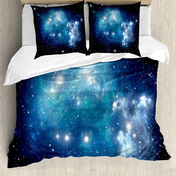 Abakuhaus Copripiumino, Mystical Supernova Stelle, Antiacaro, Adatto A Chi Soffre Di Allergie, Con Federe, 155 Cm X 220 Cm - 80 X 80 Cm, Blu-image