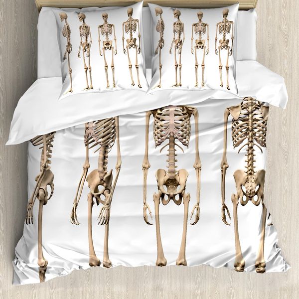 Abakuhaus Anatomia Copripiumino, Salute Scheletro, Antiacaro Adatto A Chi Soffre Di Allergie Con Federe, 155 Cm X 220 Cm - 80 X 80 Cm, Crema-image