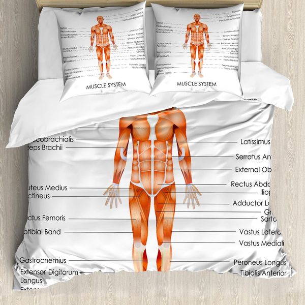 Abakuhaus Salute Copripiumino, Biologia Sistema Muscolare, Antiacaro Adatto A Chi Soffre Di Allergie Con Federe, 155 Cm X 220 Cm - 80 X 80 Cm, Corallo-image