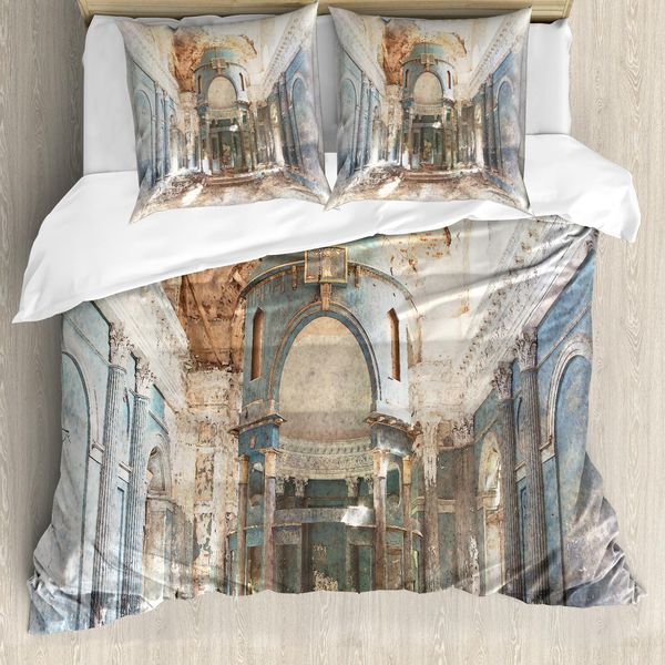 Abakuhaus Copripiumino Antico, Vintage, Antiacaro, Adatto A Chi Soffre Di Allergie, Con Federe, 200 Cm X 200 Cm - 80 X 80 Cm, Blu Petrolio Marigold-image