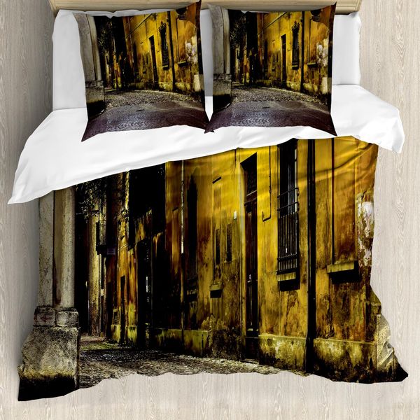 Abakuhaus Copripiumino, Dark City Old Avenues, Antiacaro, Adatto A Chi Soffre Di Allergie, Con Federe, 200 Cm X 200 Cm - 80 X 80 Cm, Multicolore-image