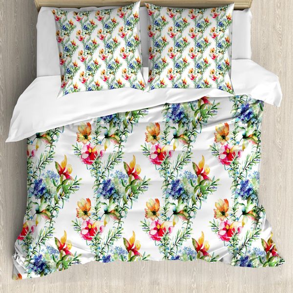 Abakuhaus Copripiumino Con Motivo Floreale, Shabby Plant Lilacs, Antiacaro E Anallergico, Con Federe, 155 Cm X 220 Cm - 80 X 80 Cm, Multicolore-image