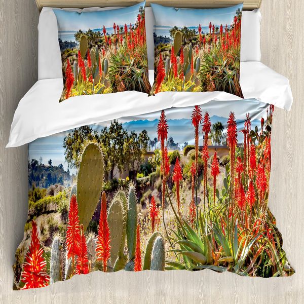 Abakuhaus Copripiumino Cactus, Foto Di Montagna Nel Deserto, Antiacaro, Adatto A Chi Soffre Di Allergie, Con Federe, 155 Cm X 220 Cm - 80 X 80 Cm, Multicolore-image