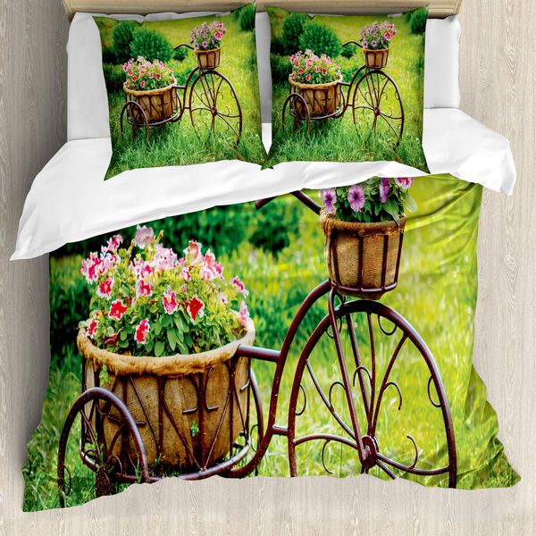Abakuhaus Set Copripiumino Per Letti Matrimoniali, Ivy Frame Vintage, Antiacaro, Adatto A Chi Soffre Di Allergie, Con Federe, Multicolore-image