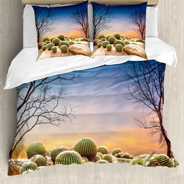 Abakuhaus Copripiumino Cactus, Cactus Ball Su Montagna, Antiacaro, Adatto A Chi Soffre Di Allergie, Con Federe, 155 Cm X 220 Cm - 80 X 80 Cm, Multicolore-image
