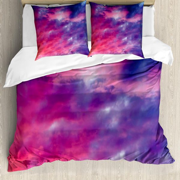 Abakuhaus Copripiumino Himmel, Tramonto Nuvoloso, Antiacaro, Adatto A Chi Soffre Di Allergie, Con Federe, 155 Cm X 220 Cm - 80 X 80 Cm, Viola-image