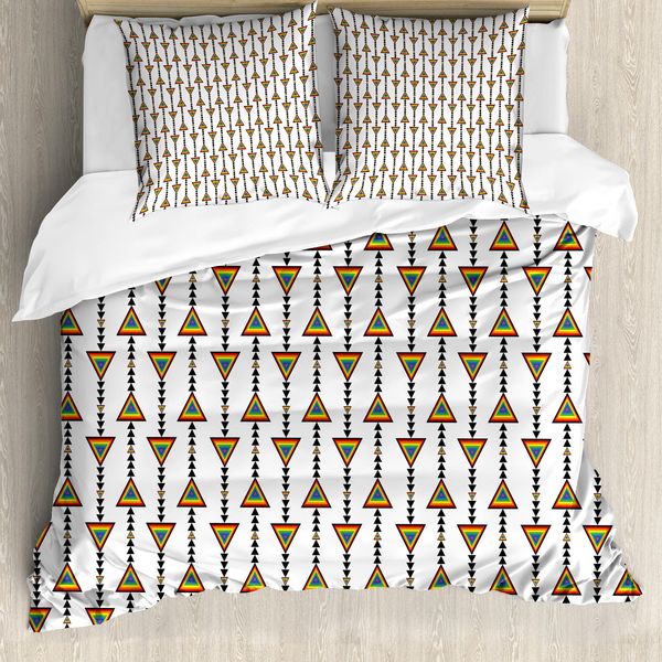 Abakuhaus Copripiumino Tribale, Frecce Americane, Antiacaro, Adatto A Chi Soffre Di Allergie, Con Federe, 200 Cm X 200 Cm - 80 X 80 Cm, Multicolore-image