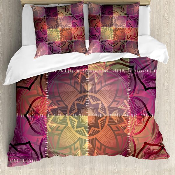Abakuhaus Copripiumino Etnico, Motivo Mandala Moderno, Antiacaro, Adatto A Chi Soffre Di Allergie, Con Federe, 155 Cm X 220 Cm - 80 X 80 Cm, Multicolore-image