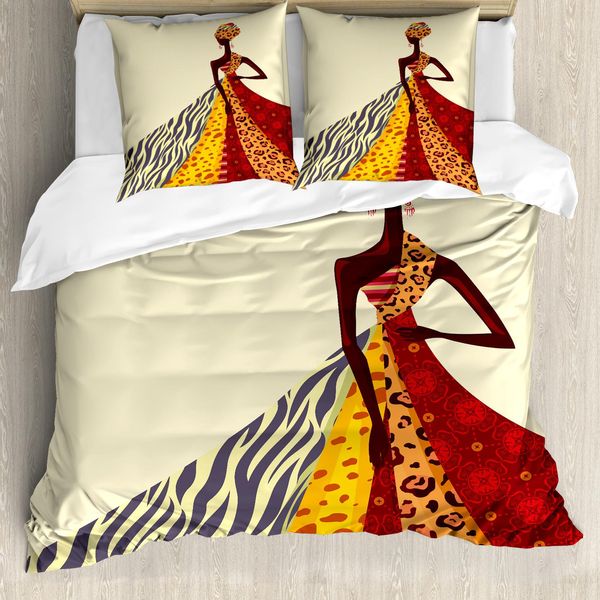 Abakuhaus Copripiumino Moderno, Fantasia, Antiacaro, Adatto A Chi Soffre Di Allergie, Con Federe, 155 Cm X 220 Cm - 80 X 80 Cm, Multicolore-image