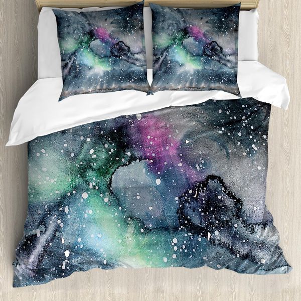 Abakuhaus Copripiumino Psichedelico, Celestial Cosmic, Antiacaro, Adatto A Chi Soffre Di Allergie, Con Federe, 155 Cm X 220 Cm - 80 X 80 Cm, Multicolore-image
