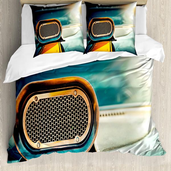 Abakuhaus Copripiumino Per Auto, Copriauto, Antiacaro, Adatto A Chi Soffre Di Allergie, Con Federe, 155 Cm X 220 Cm - 80 X 80 Cm, Turchese Arancione-image