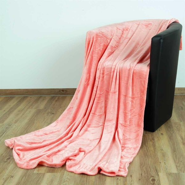 Coperta Accogliente "Celina"" - Coperta Soffice Di Alta Qualità, 70 X 100 Cm - Salmone"-image