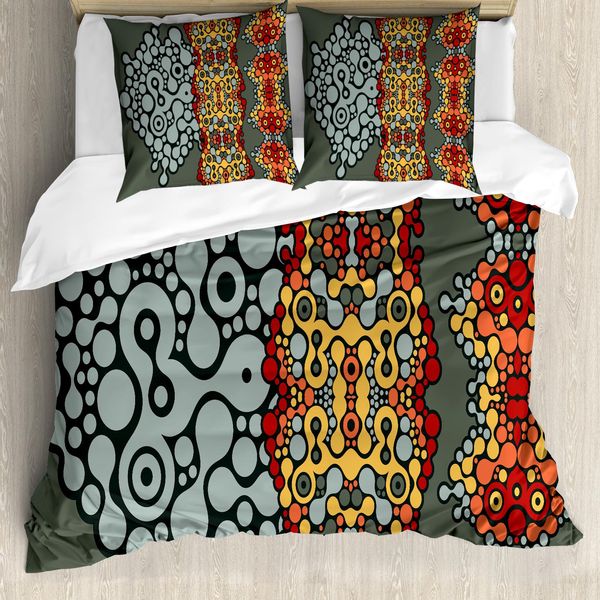 Abakuhaus Copripiumino Moderno, Grigio Con Bordi Arrotondati, Antiacaro, Adatto A Chi Soffre Di Allergie, Con Federe, 155 Cm X 220 Cm - 80 X 80 Cm, Arancione Marigold-image