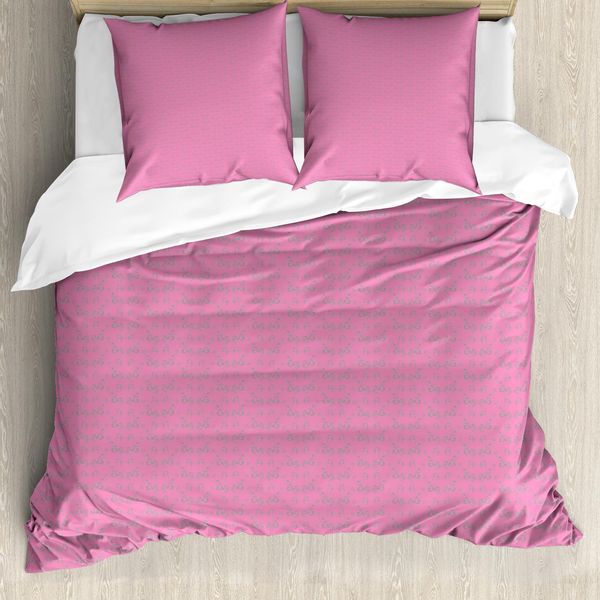 Abakuhaus Copripiumino Con Motivi Floreali, Foglie Dettagliate, Antiacaro, Adatto A Chi Soffre Di Allergie, Con Federe, 155 Cm X 220 Cm - 80 X 80 Cm, Rosa-Grigio-image