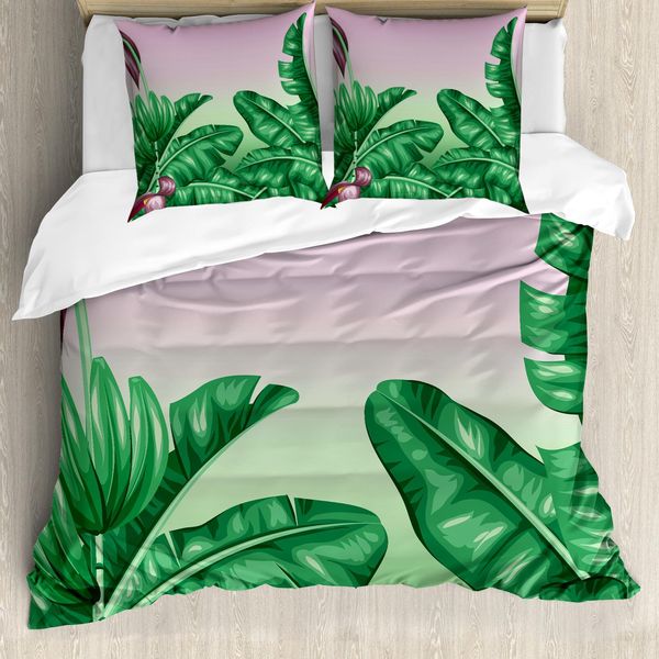 Abakuhaus Copripiumino Botanica, Fiori Di Orchidea Esotici, Antiacaro, Adatto A Chi Soffre Di Allergie, Con Federe, 200 Cm X 200 Cm - 80 X 80 Cm, Verde Cacciatore Rose Essiccate-image